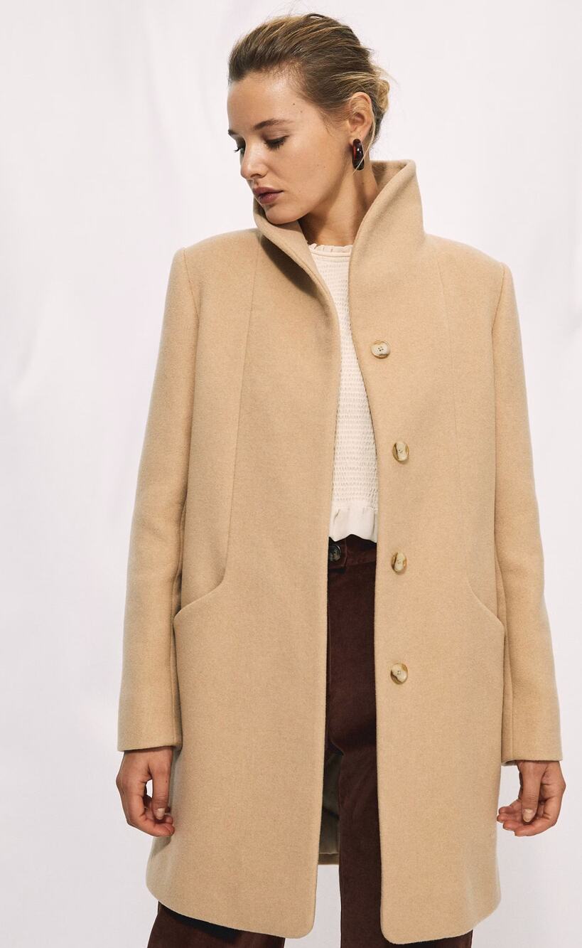 Aritzia Wilfred the Cocoon Coat Wool Cashmere Pea Coat Minimalist Classic Winter